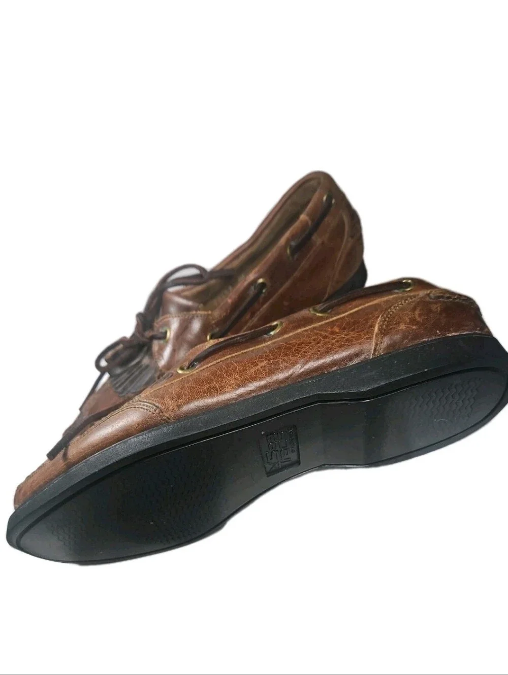Sperry Top Sider Kiltie Tassel Unisex M7D/W8.5B Brn Leather Loafer 90s[7D